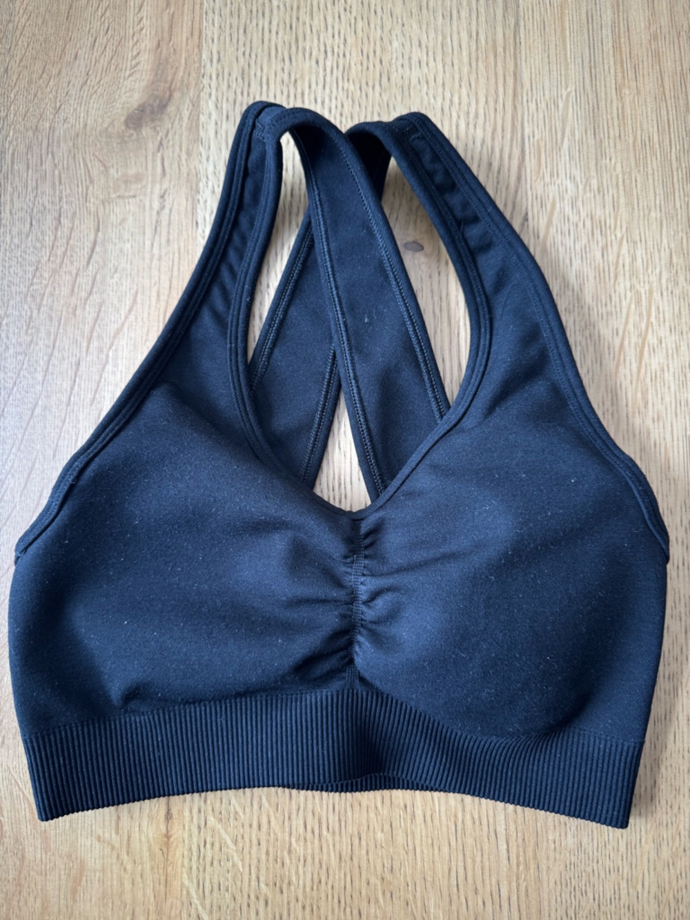 Alphalete Black Seamless Racerback Sports Bra